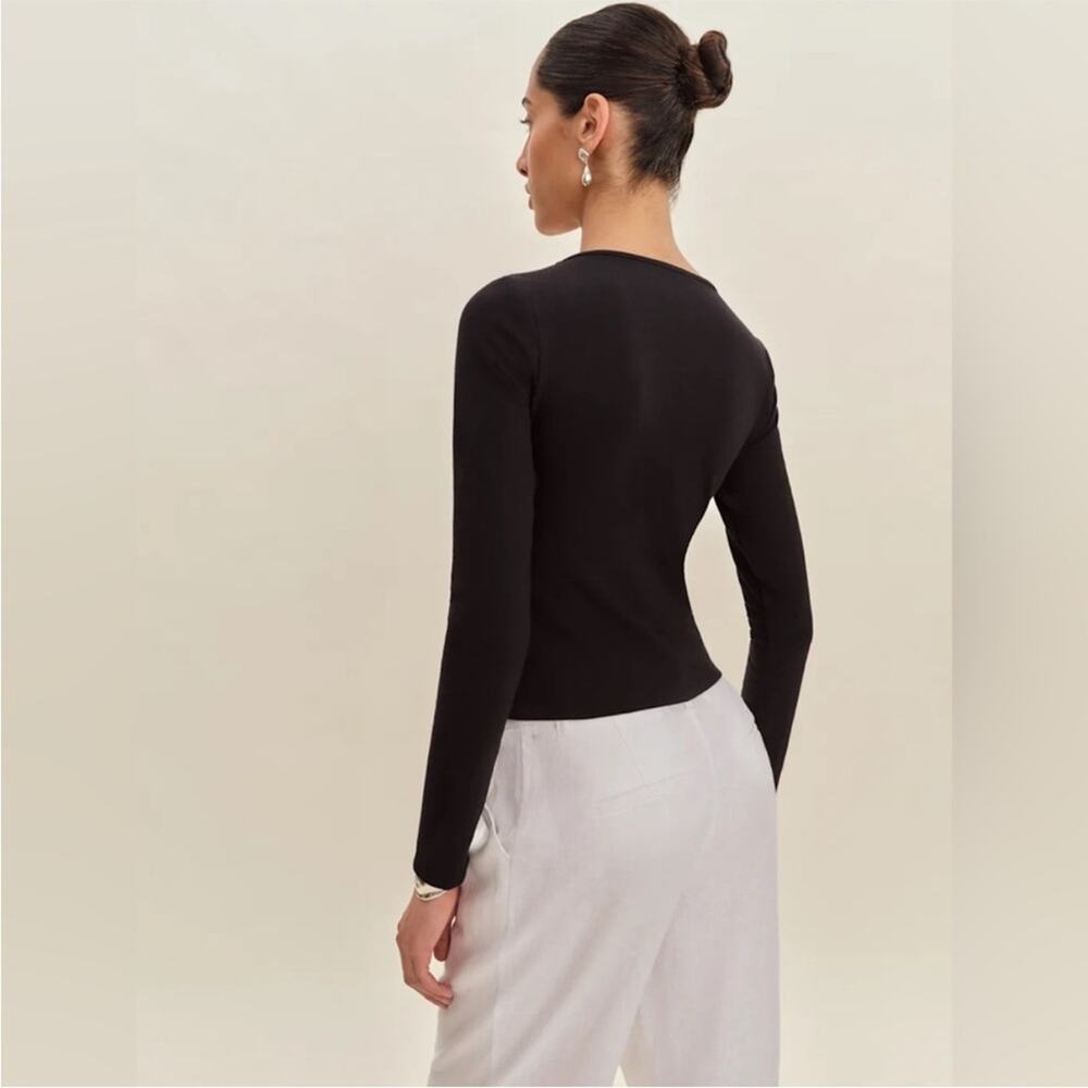 Reformation Silas Knit Top in Black L - Picture 3 of 6
